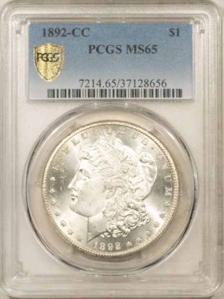 Morgan Dollars 1892-CC $1 MORGAN DOLLAR – PCGS MS-65, BLAST WHITE GEM! CARSON CITY! #37128656