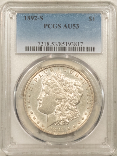 Morgan Dollars 1892-S $1 MORGAN DOLLAR – PCGS AU-53, LUSTROUS & NICE ! #85193817