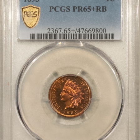 New Store Items 1893 PROOF INDIAN CENT – PCGS PR-65+ RB, PREMIUM QUALITY GEM!