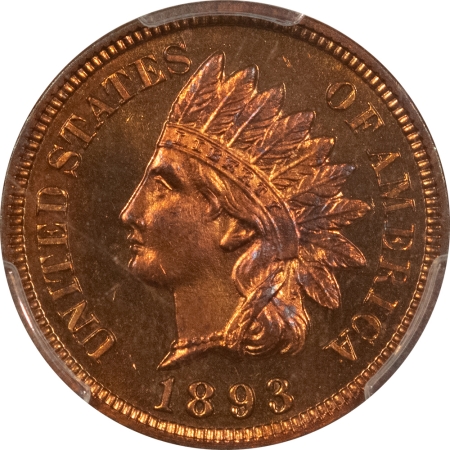 Indian 1893 PROOF INDIAN CENT – PCGS PR-65+ RB, PREMIUM QUALITY GEM!