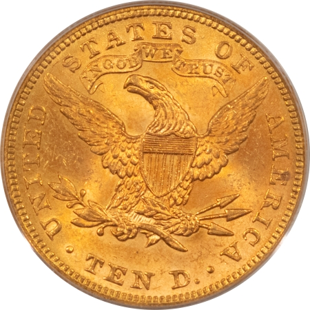 $10 1895 $10 LIBERTY GOLD EAGLE – PCGS MS-63, FRESH & OLD GREEN HOLDER!