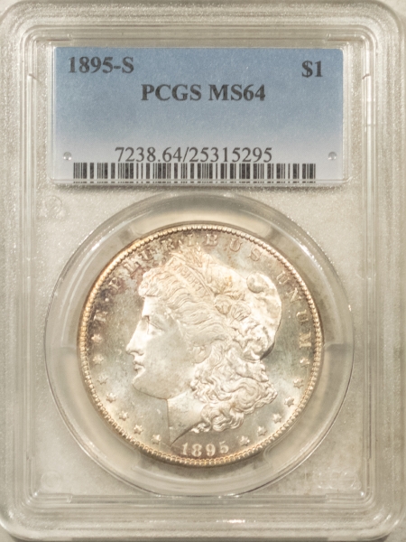 Morgan Dollars 1895-S $1 MORGAN DOLLAR – PCGS MS-64, FROSTY & PRETTY! #25315295