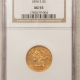 $5 1910 $5 INDIAN GOLD HALF EAGLE – PCGS MS-62