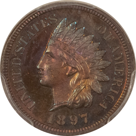 Indian 1897 PROOF INDIAN CENT – PCGS PR-65 BN, REALLY PRETTY PQ GEM!