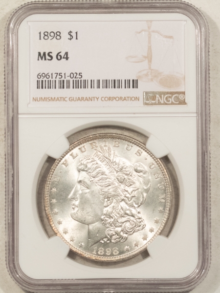 Morgan Dollars 1898 $1 MORGAN DOLLAR – NGC MS-64, WHITE, #6961751025