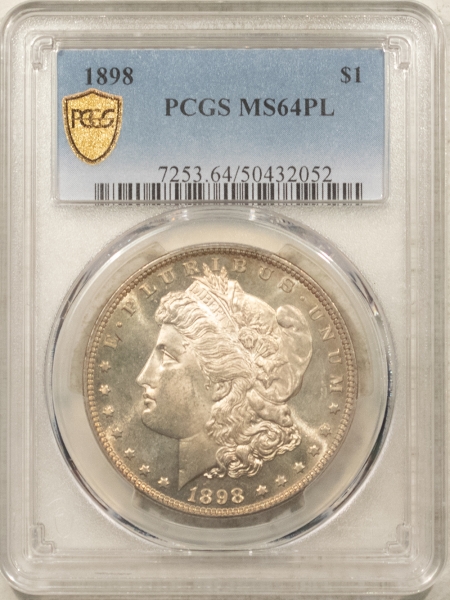 Morgan Dollars 1898 $1 MORGAN DOLLAR – PCGS MS-64 PL, PROOFLIKE!