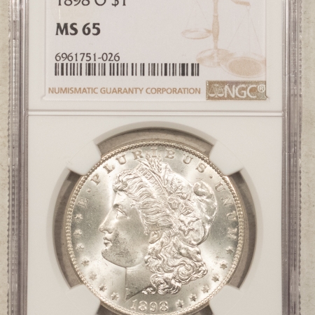 New Store Items 1898-O $1 MORGAN DOLLAR – NGC MS-65, FLASHY WHITE GEM, #6961751026