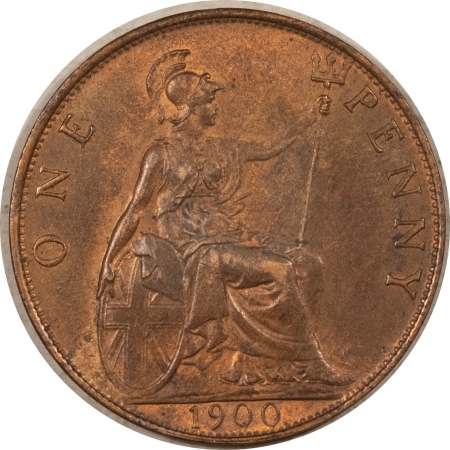 New Store Items 1900 GREAT BRITAIN VICTORIA ONE PENNY, KM#790 – ORIGINAL BU W/ RED SHOWING!