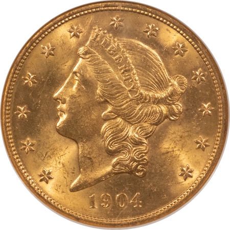 $20 1904 $20 LIBERTY GOLD DOUBLE EAGLE – NGC MS-63, CHOICE