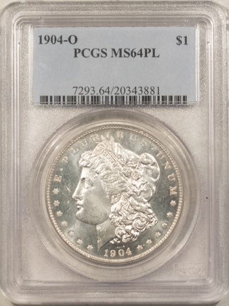 Morgan Dollars 1904-O $1 MORGAN DOLLAR – PCGS MS-64 PROOFLIKE, LOOKS GEM!