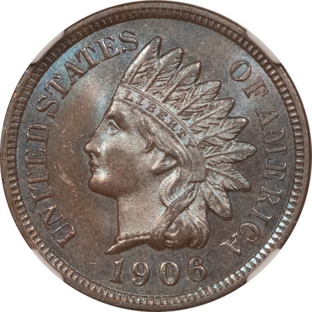 Indian 1906 INDIAN CENT – NGC MS-64 BN, PREMIUM QUALITY! GORGEOUS!