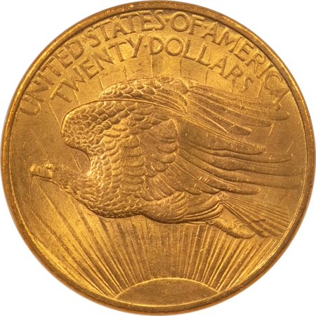 $20 1908 $20 ST GAUDENS GOLD DOUBLE EAGLE, NO MOTTO – NGC MS-64, NEAR GEM!