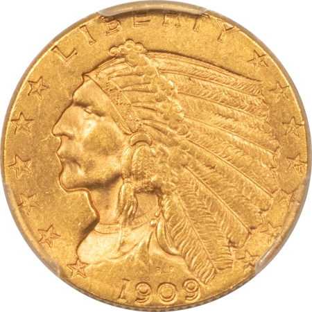 $2.50 1909 $2.50 INDIAN GOLD QUARTER EAGLE – PCGS MS-62 TOUGH DATE!