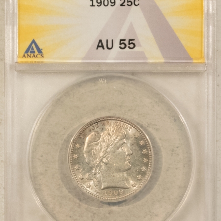 Barber Quarters 1909 BARBER QUARTER – ANACS AU-55