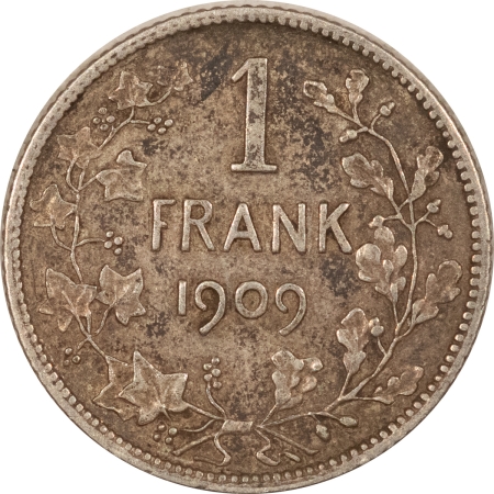 New Store Items 1909 BELGIUM 1 FRANK SILVER, HIGH GRADE EXAMPLE