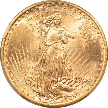 $20 1909-S $20 ST GAUDENS GOLD DOUBLE EAGLE – PCGS MS-64, FLASHY LUSTROUS #41528731