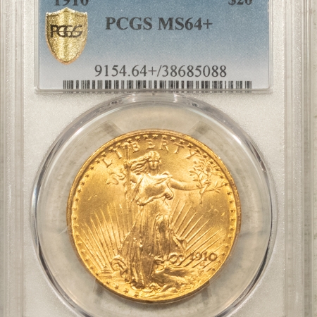 $20 1910 $20 ST GAUDENS GOLD DOUBLE EAGLE – PCGS MS-64+ FRESH & LOOKS GEM, #38685088