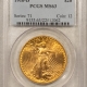 $20 1908 $20 ST GAUDENS GOLD DOUBLE EAGLE, NO MOTTO – NGC MS-64, NEAR GEM!