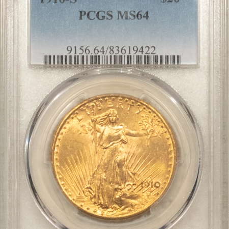 $20 1910-S $20 ST GAUDENS GOLD DOUBLE EAGLE – PCGS MS-64, #83619422