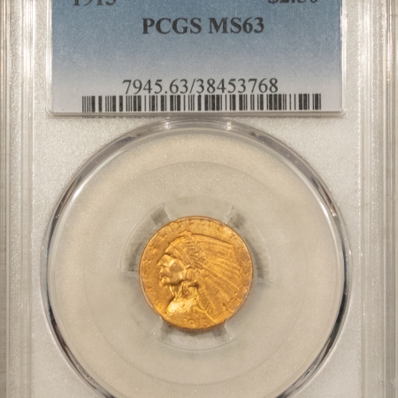 $2.50 1913 $2.50 INDIAN GOLD QUARTER EAGLE – PCGS MS-63, #38453768