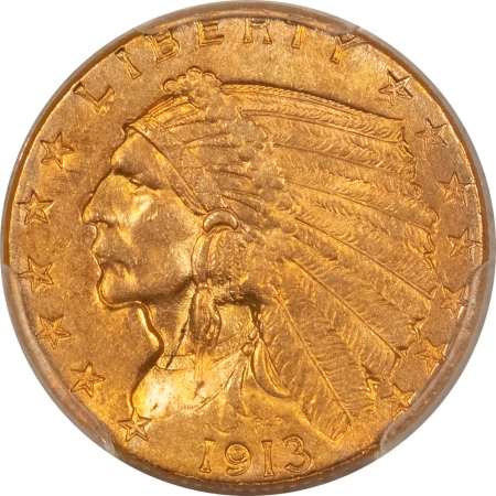 $2.50 1913 $2.50 INDIAN GOLD QUARTER EAGLE – PCGS MS-63, #38453768