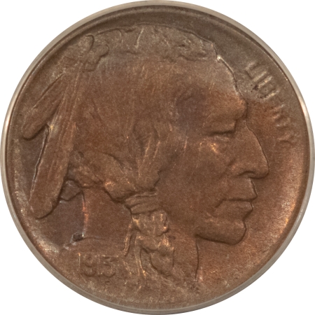 Buffalo Nickels 1913-D VAR 1 BUFFALO NICKEL – ANACS AU-50