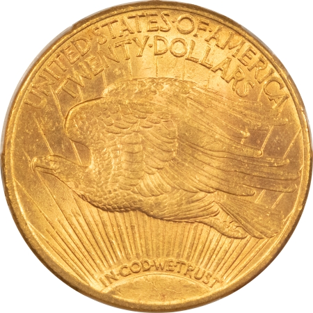 $20 1913-S $20 ST GAUDENS GOLD DOUBLE EAGLE – PCGS MS-62, LUSROUS! LOW MINTAGE!