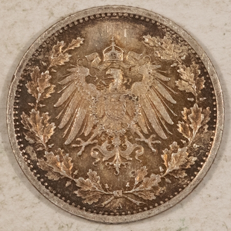 New Store Items 1914-A, 1915-F(2) GERMANY (EMPIRE) 1/2 MARKS SILVER, KM-17, LOT/3, NICE AU+/UNCS