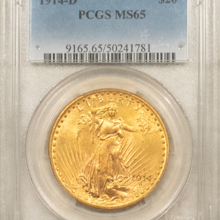 $20 1914-D $20 ST GAUDENS GOLD DOUBLE EAGLE – PCGS MS-65 PRETTY GEM, #50241781