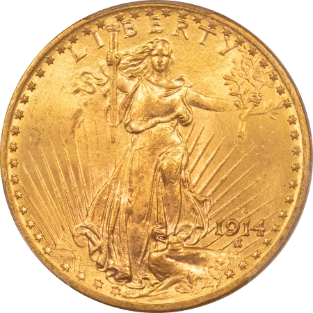 $20 1914-D $20 ST GAUDENS GOLD DOUBLE EAGLE – PCGS MS-65 PRETTY GEM, #50241781