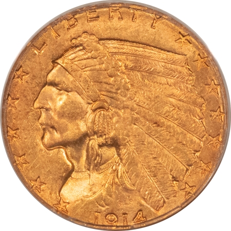 $2.50 1914-D $2.50 INDIAN GOLD QUARTER EAGLE – PCGS MS-61, OLD GREEN HOLDER & PQ++!