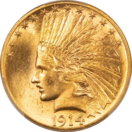 $10 1914-S $10 INDIAN GOLD EAGLE-PCGS MS-64, BLAZING LUSTER, PREMIUM QUALITY, TOUGH!