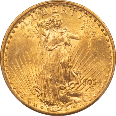 $20 1914-S $20 ST GAUDENS GOLD DOUBLE EAGLE – PCGS MS-65 LUSTROUS GEM, #45466619