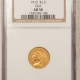 $2.50 1925-D $2.50 INDIAN GOLD GSA HOARD NGC AU-58, GSA ON LABEL