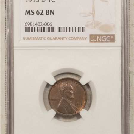 New Store Items 1915-D LINCOLN CENT – NGC MS-62 BN