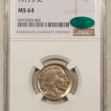 New Store Items 1915-S BUFFALO NICKEL – NGC MS-64, PREMIUM QUALITY! LOOKS GEM! CAC APPROVED!