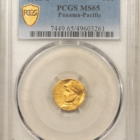 Gold 1915-S PANAMA-PACIFIC GOLD COMMEMORATIVE – PCGS MS-65, GEM!