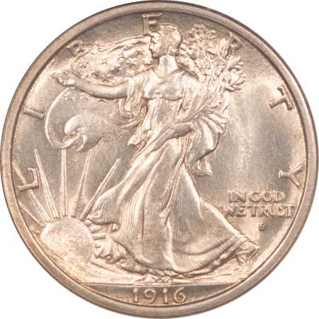 New Certified Coins 1916-D WALKING LIBERTY HALF DOLLAR – NGC MS-62, LOOKS CHOICE & PREMIUM QUALITY!