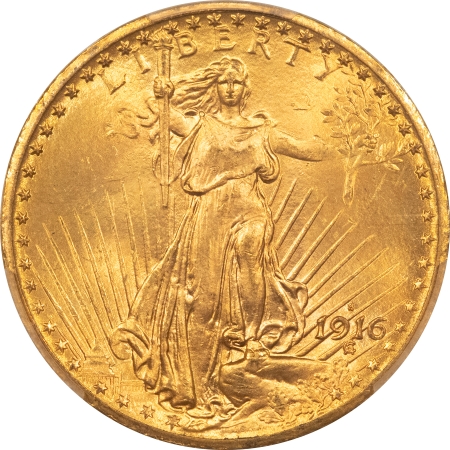 $20 1916-S $20 ST GAUDENS GOLD DOUBLE EAGLE – PCGS MS-66, #39322945