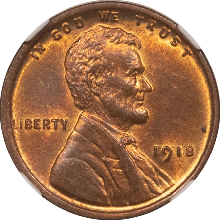 Lincoln Cents (Wheat) 1918 LINCOLN CENT – NGC MS-62 RB