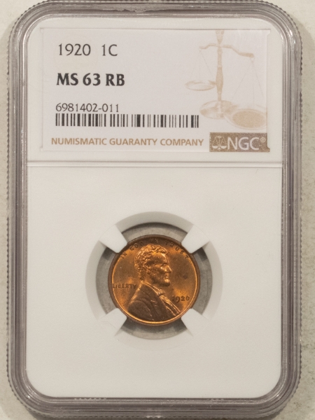 Lincoln Cents (Wheat) 1920 LINCOLN CENT – NGC MS-63 RB