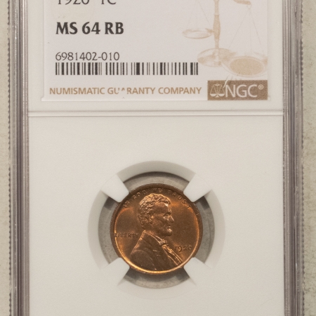 Lincoln Cents (Wheat) 1920 LINCOLN CENT – NGC MS-64 RB