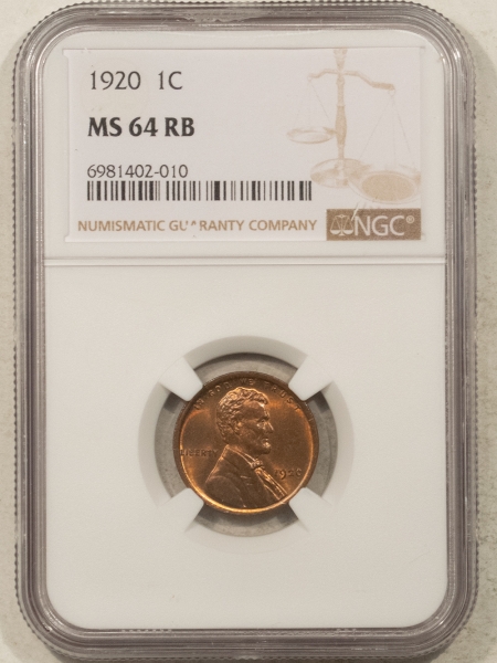 Lincoln Cents (Wheat) 1920 LINCOLN CENT – NGC MS-64 RB