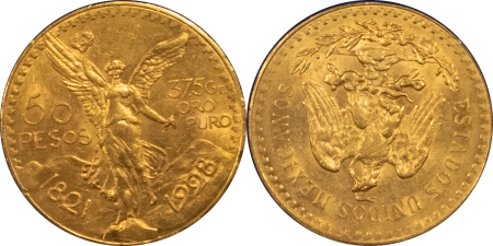 New Store Items 1921-1947 MEXICO 50 PESOS GOLD, COMPLETE 16 PIECE SET IN CAPITAL PLASTICS-B.U.!