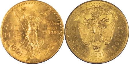 New Store Items 1921-1947 MEXICO 50 PESOS GOLD, COMPLETE 16 PIECE SET IN CAPITAL PLASTICS-B.U.!