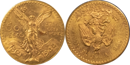 New Store Items 1921-1947 MEXICO 50 PESOS GOLD, COMPLETE 16 PIECE SET IN CAPITAL PLASTICS-B.U.!