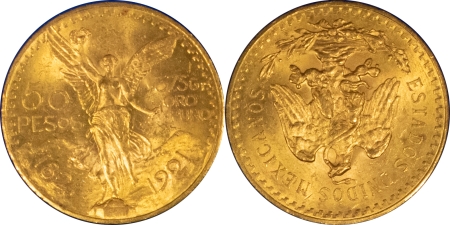 New Store Items 1921-1947 MEXICO 50 PESOS GOLD, COMPLETE 16 PIECE SET IN CAPITAL PLASTICS-B.U.!