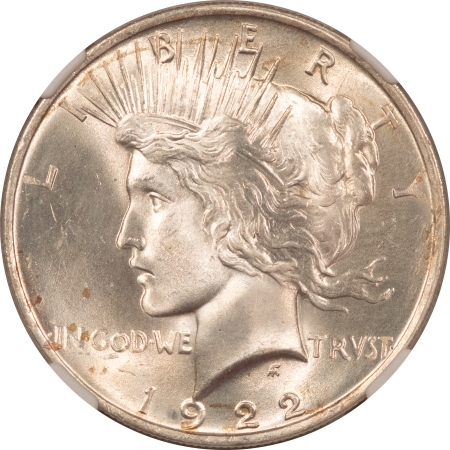 New Certified Coins 1922 $1 PEACE DOLLAR – NGC MS-66+ LUSTROUS! NEARLY SUPERB!