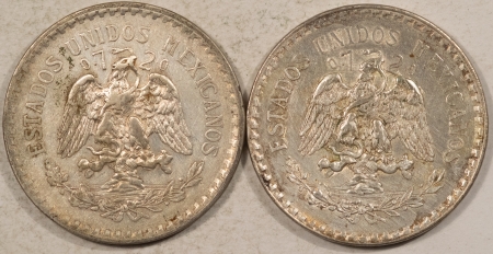 New Store Items 1923 & 1924 MEXICO 1 PESO SILVER, LOT OF 2, KM#455 – HIGH GRADE EXAMPLES!