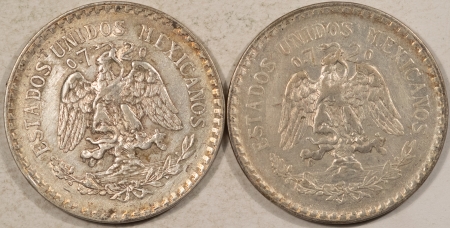 New Store Items 1923 & 1924 MEXICO 1 PESO SILVER, LOT OF 2, KM#455 – HIGH GRADE EXAMPLES!